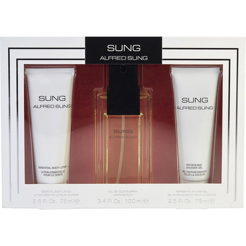 SUNG by Alfred Sung EDT SPRAY 3.4 OZ & BODY LOTION 2.5 OZ & SHOWER GEL 2.5 OZ