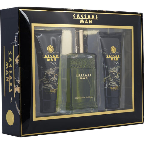 CAESARS by Caesar's World COLOGNE SPRAY 4 OZ & HAIR AND BODY WASH 3.3 OZ & AFTERSHAVE BALM 3.3 OZ