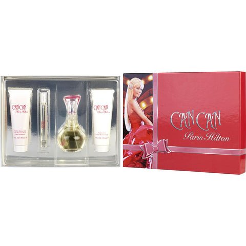 PARIS HILTON CAN CAN by Paris Hilton EAU DE PARFUM SPRAY 3.4 OZ & BODY LOTION 3 OZ & SHOWER GEL 3 OZ & EAU DE PARFUM SPRAY 0.34 OZ MINI
