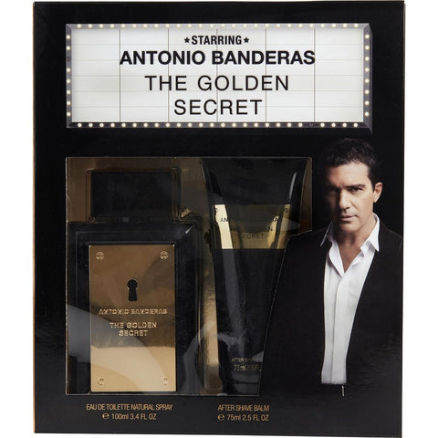 ANTONIO BANDERAS THE GOLDEN SECRET by Antonio Banderas EDT SPRAY 3.4 OZ & AFTERSHAVE BALM 2.5 OZ