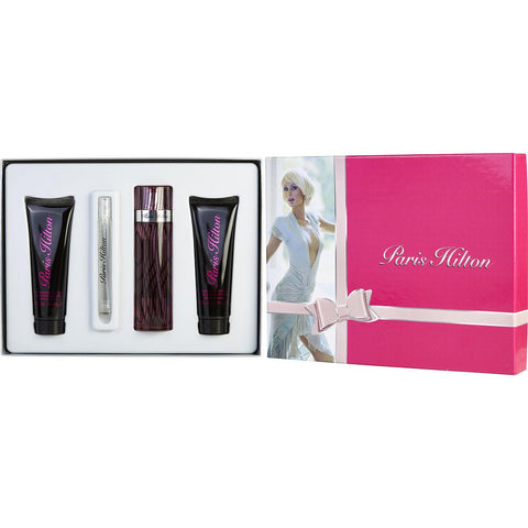 PARIS HILTON by Paris Hilton EAU DE PARFUM SPRAY 3.4 OZ & BODY LOTION 3 OZ & SHOWER GEL 3 OZ & EAU DE PARFUM SPRAY 0.34 OZ MINI