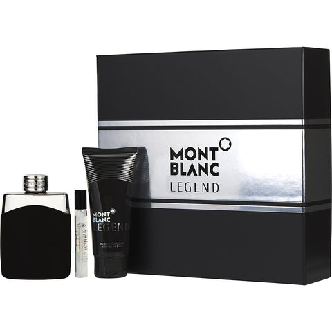 MONT BLANC LEGEND by Mont Blanc EDT SPRAY 3.3 OZ & AFTERSHAVE BALM 3.3 OZ & EDT SPRAY 0.25 OZ