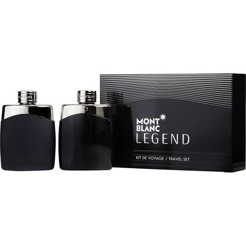 MONT BLANC LEGEND by Mont Blanc EDT SPRAY 3.3 OZ & AFTERSHAVE SPRAY 3.3 OZ (TRAVEL SET)