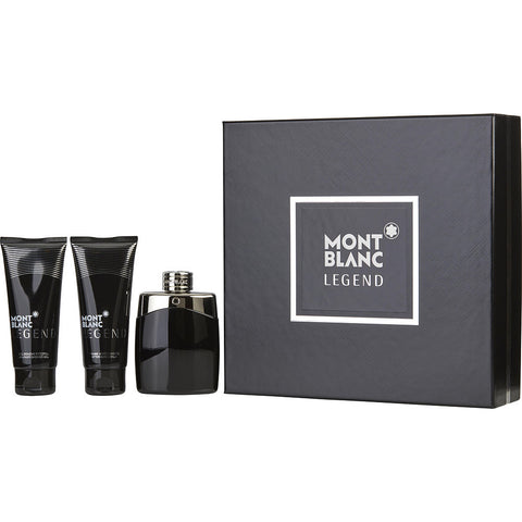 MONT BLANC LEGEND by Mont Blanc EDT SPRAY 3.3 OZ & AFTERSHAVE BALM 3.3 OZ & ALL OVER SHOWER GEL 3.3 OZ