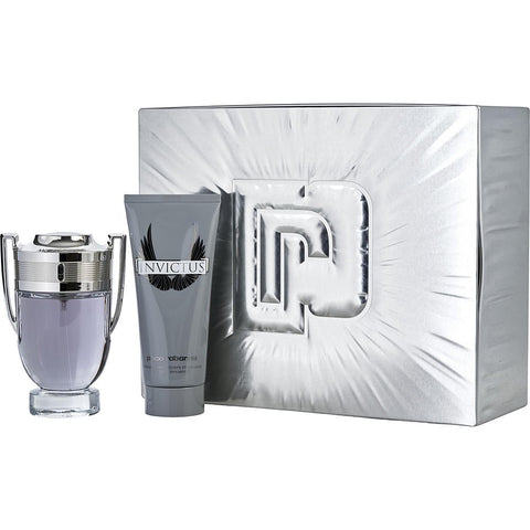 INVICTUS by Paco Rabanne EDT SPRAY 3.4 OZ & ALL OVER SHAMPOO 3.4 OZ (METAL CASE)