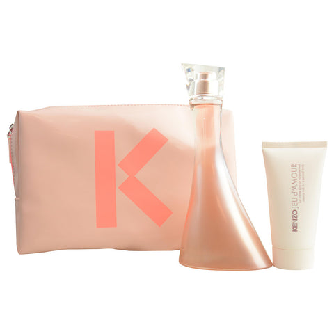 KENZO JEU D'AMOUR by Kenzo EAU DE PARFUM SPRAY 3.4 OZ & CREAMY MILK 1.7 OZ & POUCH