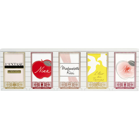 NINA RICCI VARIETY by Nina Ricci 5 PIECE MINI VARIETY WITH NINA L'EAU EAU FRAICHE & L'AIR DU TEMPS EDT & MADEMOISELLE RICCI EDP & NINA EDT & L'EXTASE NINA RICCI EDP AND ALL MINIS