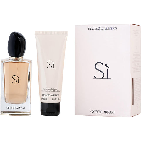 ARMANI SI by Giorgio Armani EAU DE PARFUM SPRAY 3.4 OZ & BODY LOTION 2.5 OZ (TRAVEL OFFER)