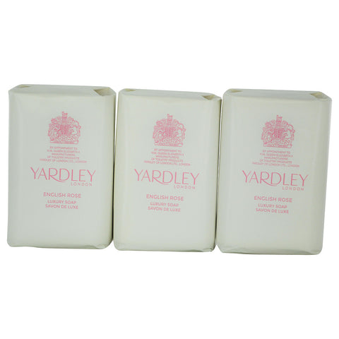YARDLEY by Yardley ENGLISH ROSE LUXURY SOAPS 3 x 3.5 OZ EACH (NEW PACKAGING)