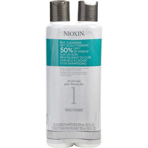 NIOXIN by Nioxin 2 PIECE SYSTEM 1 DUO WITH CLEANSER 10.1 OZ & SCALP THERAPY CONDITIONER 10.1 OZ