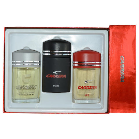 CARRERA VARIETY by Muelhens 3 PIECE MENS VARIETY WITH CARRERA BLACK & CARREREA RED & CARRERA AND ALL ARE EDT SPRAYS 3.4 OZ