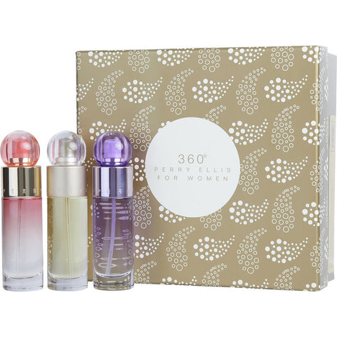 PERRY ELLIS 360 VARIETY by Perry Ellis PERRY ELLIS 360 EDT & PERRY ELLIS 360 CORAL EAU DE PARFUM & PERRY ELLIS 360 PURPLE EAU DE PARFUM AND ALL ARE SPRAY 1 OZ