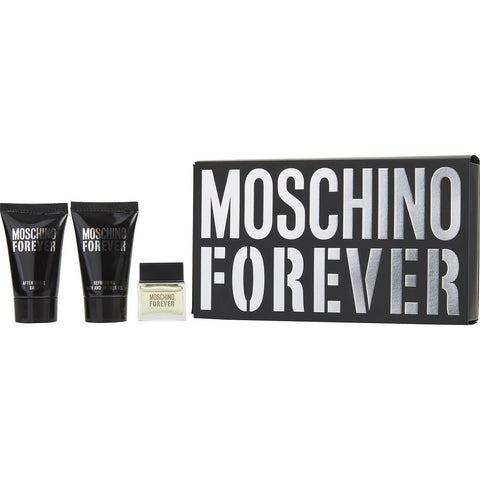 MOSCHINO FOREVER by Moschino EDT 0.12 OZ MINI & AFTERSHAVE BALM 0.8 OZ & SHOWER GEL 0.8 OZ
