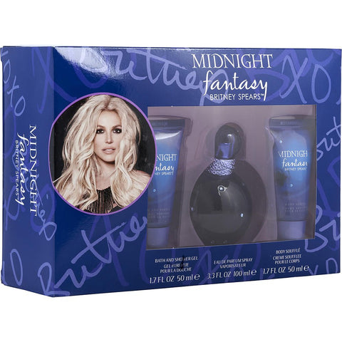 MIDNIGHT FANTASY BRITNEY SPEARS by Britney Spears EAU DE PARFUM SPRAY 3.3 OZ & BODY SOUFFLE 1.7 OZ & SHOWER GEL 1.7 OZ