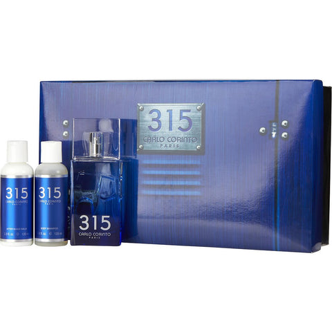 CARLO CORINTO 315 by Carlo Corinto EDT CONCENTREE SPRAY 3.3 OZ & AFTERSHAVE BALM 3.9 OZ & BODY SHAMPOO 3.9 OZ & SOAP 5.2 OZ