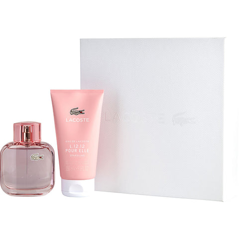 LACOSTE EAU DE LACOSTE L.12.12 POUR ELLE SPARKLING by Lacoste EDT SPRAY 3 OZ & SHOWER GEL