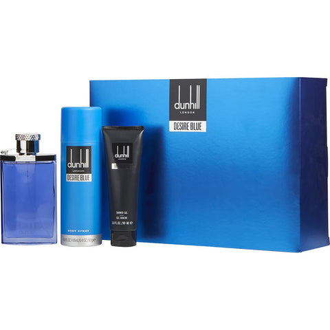 DESIRE BLUE by Alfred Dunhill EDT SPRAY 3.4 OZ & BODY SPRAY 6.6 OZ & SHOWER GEL 3 OZ