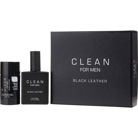 CLEAN BLACK LEATHER by Dlish EDT SPRAY 3.4 OZ & DEODORANT STICK 2.6 OZ