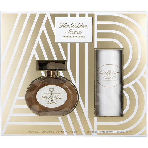 HER GOLDEN SECRET by Antonio Banderas EDT SPRAY 2.7 OZ & DEODORANT SPRAY 5 OZ