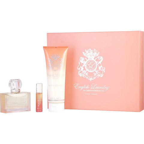 ENGLISH LAUNDRY SIGNATURE by English Laundry EAU DE PARFUM SPRAY 3.4 OZ & BODY LOTION 6.8 OZ & EAU DE PARFUM ROLLERBALL 0.34 OZ MINI