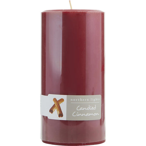 CANDIED CINNAMON by ONE 3x6 inch PILLAR CANDLE. BURNS APPROX. 100 HRS.