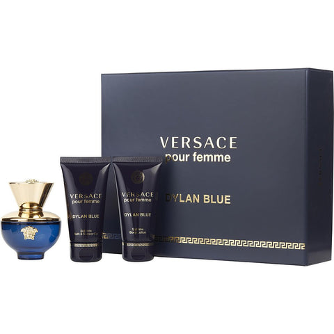 VERSACE DYLAN BLUE by Gianni Versace EAU DE PARFUM SPRAY 1.7 OZ & BODY LOTION 1.7 OZ & SHOWER GEL 1.7 OZ