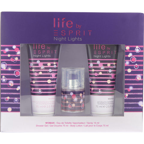 ESPRIT NIGHT LIGHTS by Esprit International EDT SPRAY 0.5 OZ & BODY LOTION 2.5 OZ & SHOWER GEL 2.5 OZ