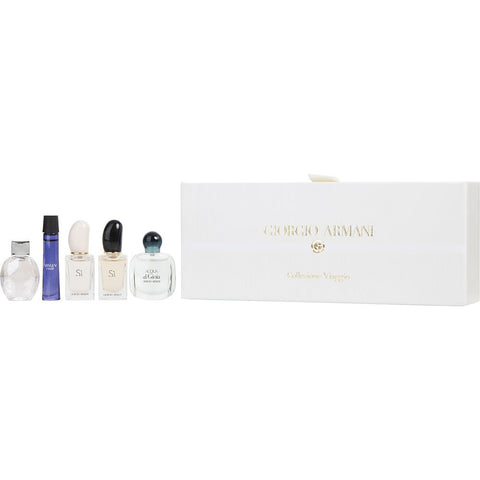 GIORGIO ARMANI VARIETY by Giorgio Armani 5 PIECE WOMENS VARIETY WITH ARMANI CODE & ACQUA DI GIOIA & EMPORIO ARMANI DIAMONDS ROSE & ARMANI SI (EDP) & ARMANI SI (EDT) AND ALL ARE MINIS
