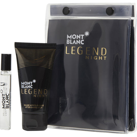 MONT BLANC LEGEND NIGHT by Mont Blanc EAU DE PARFUM SPRAY 0.25 OZ & AFTERSHAVE BALM 1.7 OZ