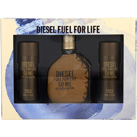 DIESEL FUEL FOR LIFE by Diesel EDT SPRAY 1.7 OZ & 2 x SHOWER GEL 1.7 OZ