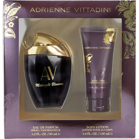 AV MIDNIGHT BLOSSOM by Adrienne Vittadini EAU DE PARFUM SPRAY 3 OZ & BODY LOTION 3.4 OZ