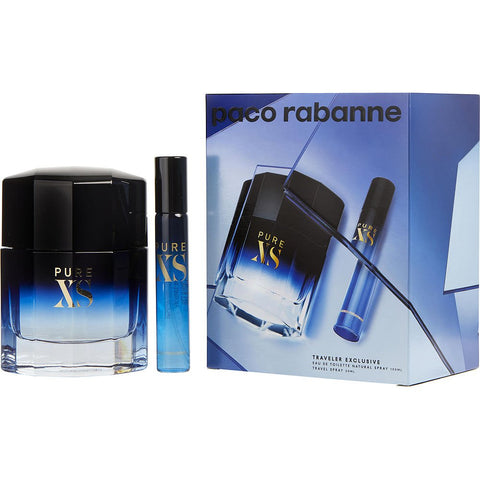 PURE XS by Paco Rabanne EDT SPRAY 3.4 OZ & EDT SPRAY 0.68 OZ (TRAVEL EDITION)
