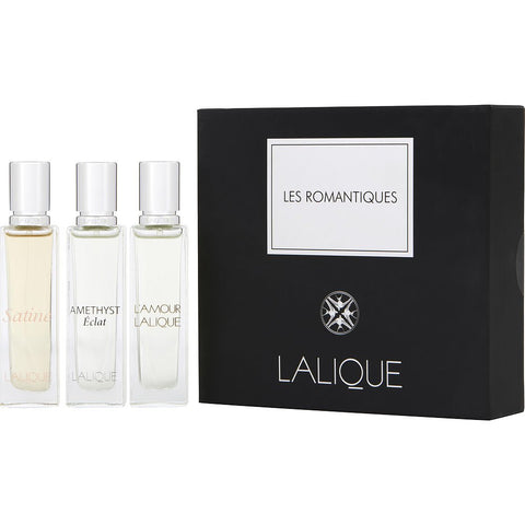 LALIQUE VARIETY by Lalique 3 PIECE VARIETY WITH L'AMOUR & SATINE & AMETHYST ECLAT AND ALL ARE 0.5 OZ