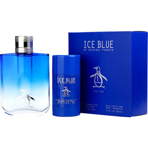 PENGUIN ICE BLUE by Original Penguin EDT SPRAY 3.4 OZ & DEODORANT STICK ALCOHOL FREE 2.7 OZ