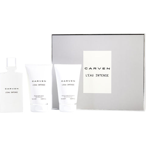 CARVEN L'EAU INTENSE by Carven EDT SPRAY 3.3 OZ & AFTER SHAVE BALM 3.3 OZ & SHOWER GEL 3.3 OZ