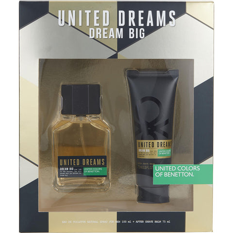 BENETTON UNITED DREAMS DREAM BIG by Benetton EDT SPRAY 3.4 OZ & AFTERSHAVE BALM 2.5 OZ