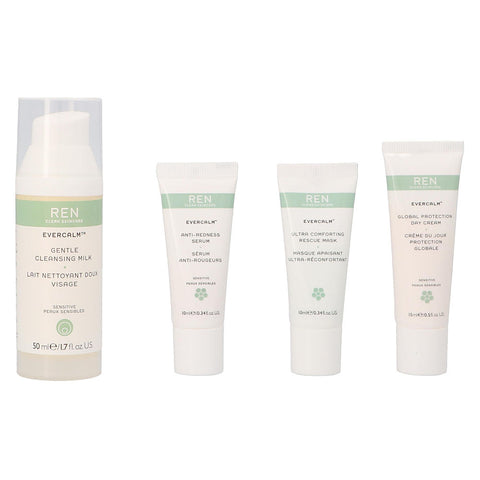 Ren by Ren Stop Being So Sensitive Regime Kit: Cleanser 50ml/1.7oz + Anti-Redness Serum 10ml/0.34oz + Day Cream 15ml/0.5oz + Rescue Mask 10ml/0.34oz 4pcs