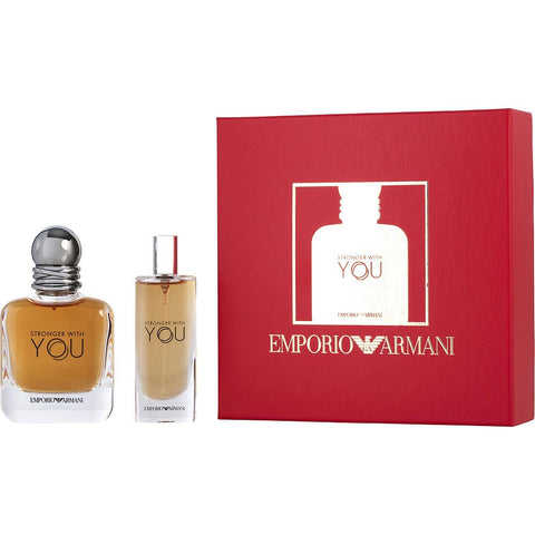 EMPORIO ARMANI STRONGER WITH YOU by Giorgio Armani EDT SPRAY 1.7 OZ & EDT SPRAY 0.5 OZ