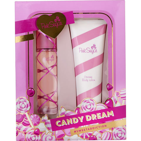 PINK SUGAR by Aquolina EDT SPRAY 3.4 OZ & BODY LOTION 8.4 OZ