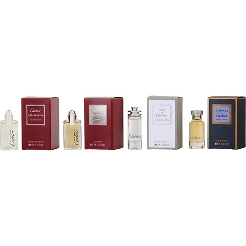 CARTIER VARIETY by Cartier 4 PIECE MINI VARIETY SET WITH DEACLARTION EDT & DECLARATION EDP AND BOTH ARE 0.13 OZ MINI & L'ENVOL & EAU DE CARTIER AND BOTH ARE 0.17 OZ MINI