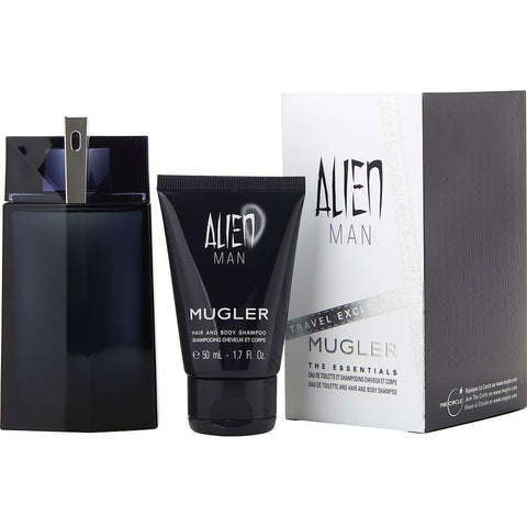 ALIEN MAN by Thierry Mugler EDT REFILLABLE SPRAY 3.4 OZ & HAIR AND BODY SHAMPOO (TRAVEL OFFER ) 1.7 OZ