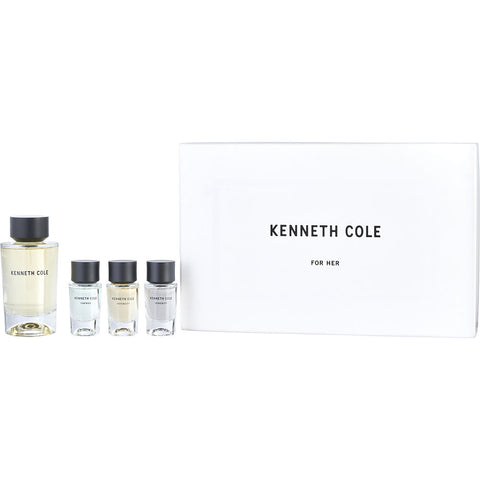 KENNETH COLE VARIETY by Kenneth Cole 4 PIECE MINI VARIETY WITH KENNETH COLE FOR HER EDP 3.4 OZ & INTENSITY & ENERGY & SERENITY AND ALL ARE EDT SPRAY 0.5 OZ