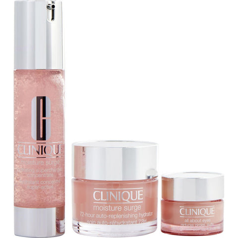 CLINIQUE by Clinique Moisture Surge Best Set: Hydrating Supercharged Concentrate + 72-Hour Auto-Replenishing Hydrator --3pcs