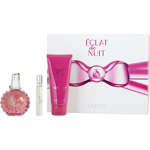 ECLAT DE NUIT by Lanvin EAU DE PARFUM SPRAY 3.3 OZ & BODY LOTION 3.4 OZ & EAU DE PARFUM SPRAY 0.25 OZ MINI
