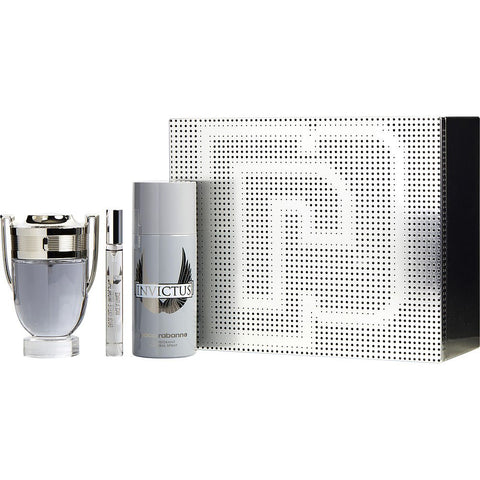 INVICTUS by Paco Rabanne EDT SPRAY 3.4 OZ & DEODORANT SPRAY 5.1 OZ & EDT SPRAY 0.33 OZ MINI