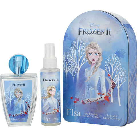 FROZEN 2 DISNEY ELSA by Disney EDT SPRAY 3.4 OZ & BODY MIST 3.4 OZ & TIN BOX