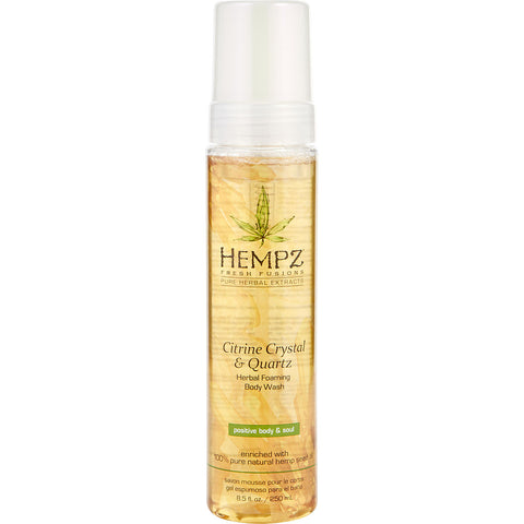 HEMPZ by Hempz FRESH FUSIONS CITRINE CRYSTAL & QUARTZ HERBAL FOAMING BODY WASH 8.5 OZ
