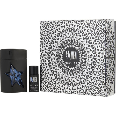 ANGEL by Thierry Mugler EDT SPRAY RUBBER BOTTLE REFILLABLE 3.4 OZ & DEODORANT STICK 0.67 OZ