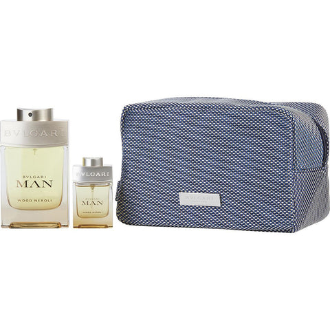 BVLGARI MAN WOOD NEROLI by Bvlgari EAU DE PARFUM SPRAY 3.4 OZ & EAU DE PARFUM SPRAY 0.5 OZ & POUCH
