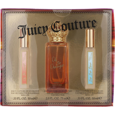 JUICY COUTURE OH SO ORANGE by Juicy Couture EDT SPRAY 2.5 OZ & EDT ROLLERBALL 0.33 OZ MINI & JUICY COUTURE BYE BYE BLUES ROLLERBALL 0.33 OZ MINI